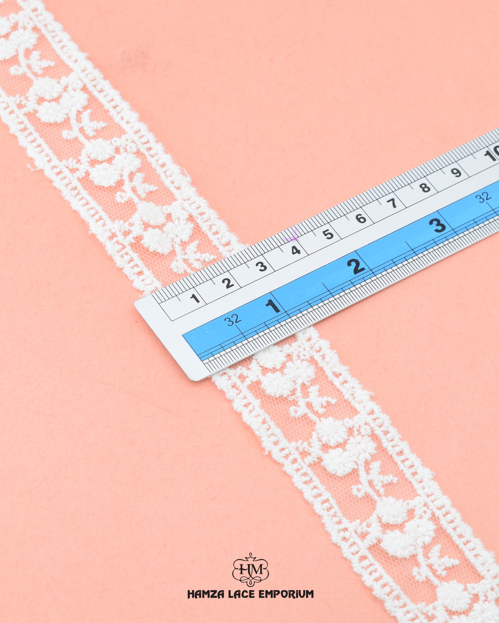'Center Filling Lace 21538' displayed with a ruler to indicate its width as 0.5 inches.