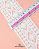 Center Filling Lace 22929 displayed with a ruler to indicate its width as 4 inches.