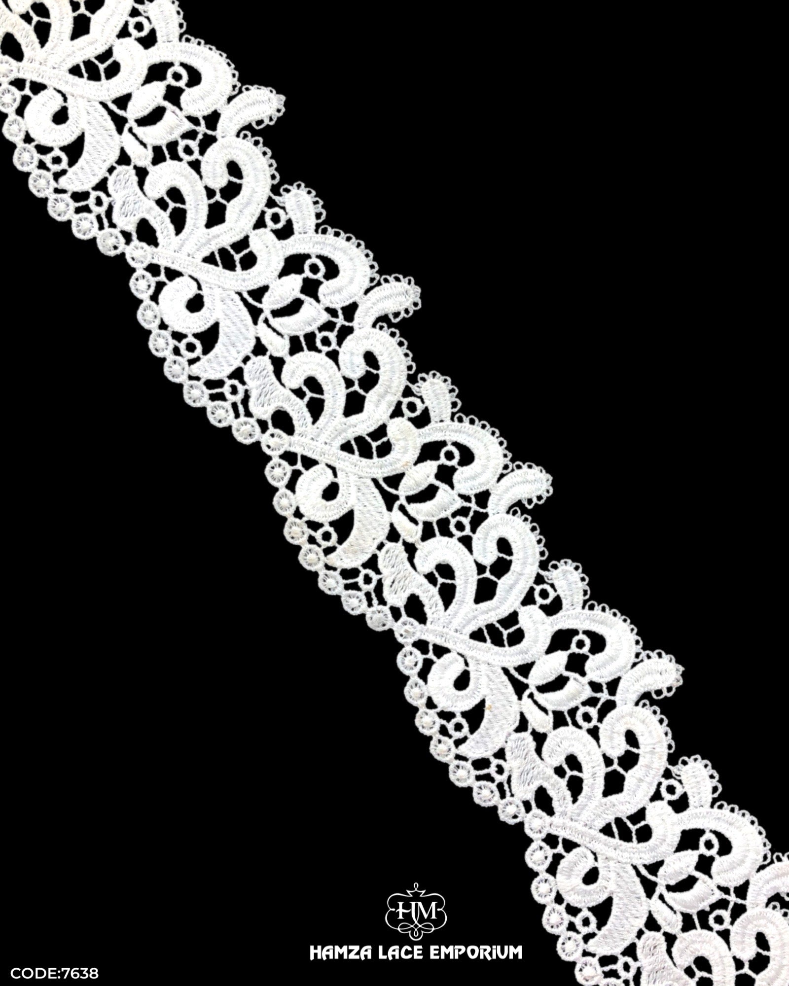 'Flower Design Lace 7638' with 'Hamza Lace' Sign at the bottom
