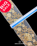 Size of the 'Center Filling Organza Lace 200 Rs Per Yard' is given with the help of a ruler