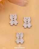 Bear Design Wood Button WB123