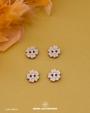 Flower Design Wood Button WB116