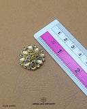 The size of the 'Kundan Fancy Button FBC104' is indicated using a ruler.