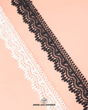 One white and one black color of the product 'Edging Lace 16167' is shown side by side on a pink background