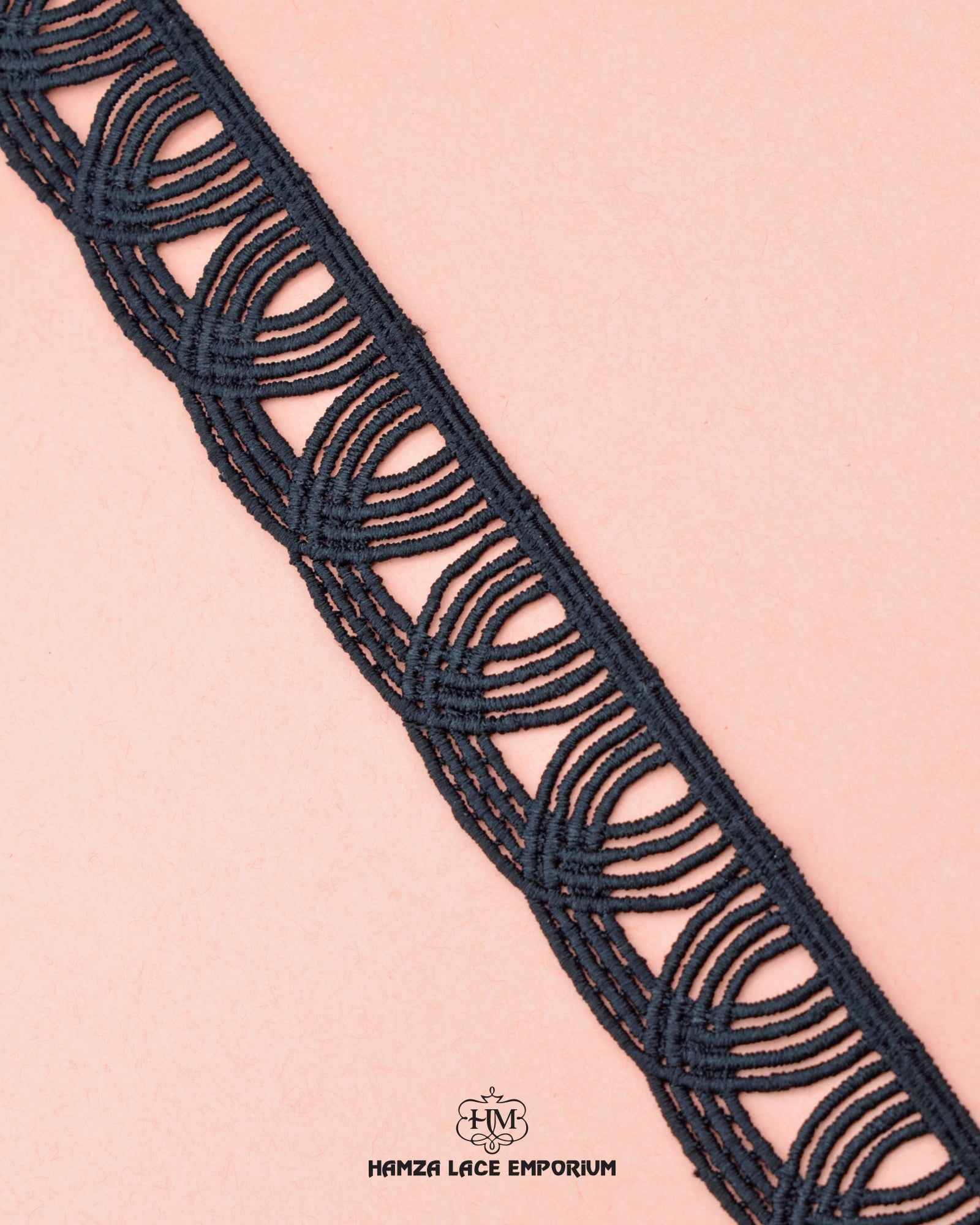 The black color 'Edging Loop Lace 17787' is shown with the brand name ' Hamza Lace' and logo written below