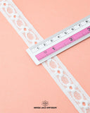 Using a scale, the size of the 'Two Side Filling Lace 18483' is shown
