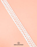 closed view of the white color 'Edging Lace 1869' with the hamza lace written at the bottom