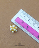 Elegant 'Hanging Pearl Button 216FBC' for Clothing (Size shown with ruler)