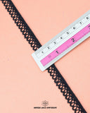A ruler is on the black color 'Edging Loop Lace 2209' measuring its size as 0.5 inches