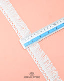 The size of the 'Edging Jhalar Lace 22387' is given as '1.5' inches by placing a ruler on it