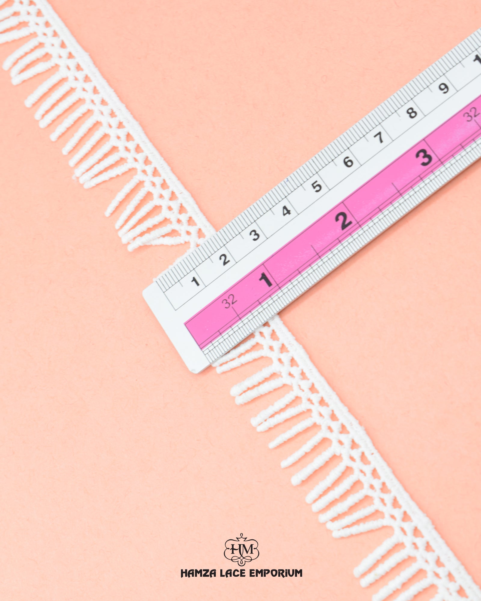 Size of the 'Edging Jhaalar Lace 22391' is shown as '1' inch with the help of a ruler
