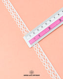 A scale is on the 'Edging Ball Lace 22497' measuring its size as 0.5 inches and the "Hamza Lace' sign at the bottom