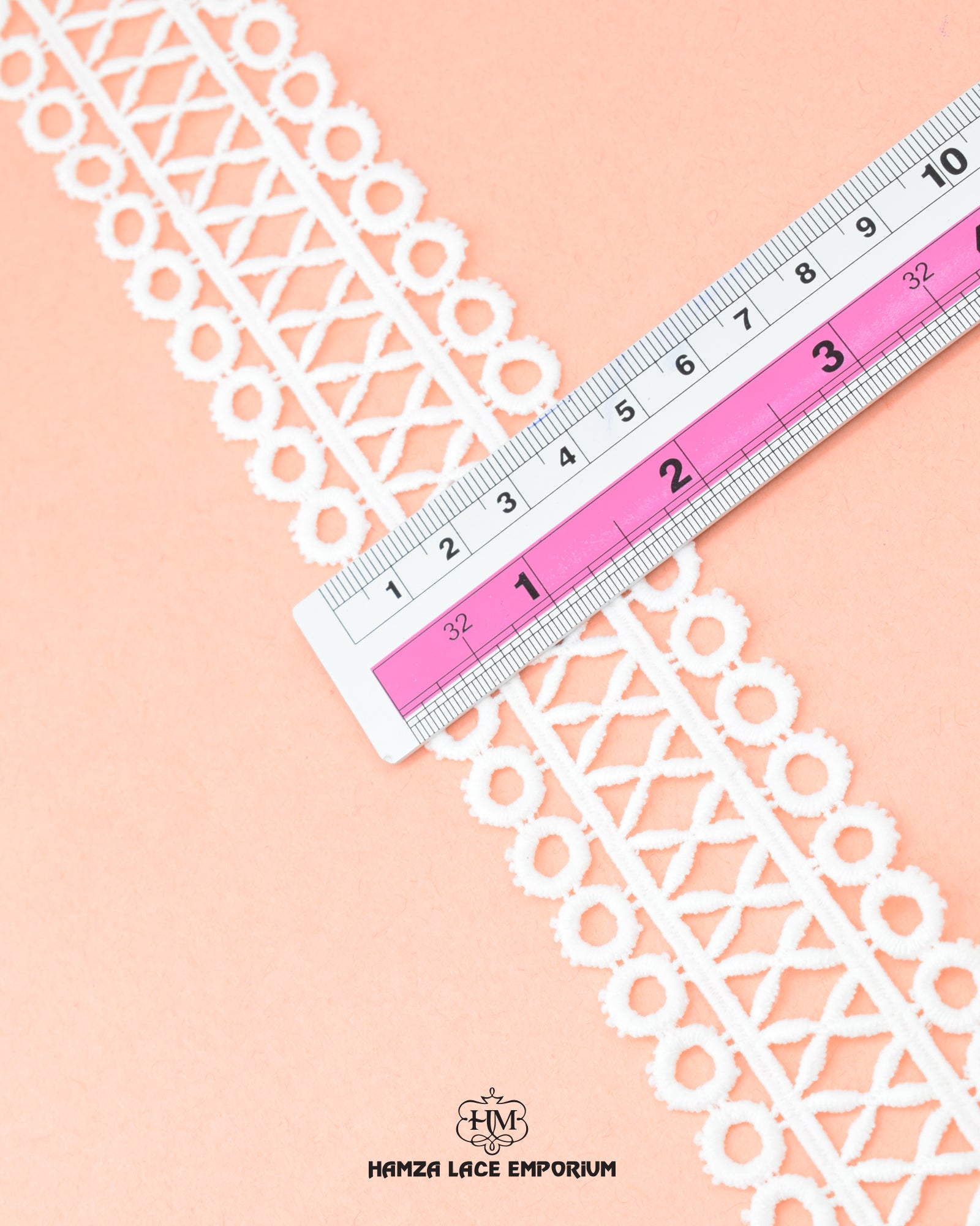 Size of the 'Center Filling Lace 22591' is shown with the help of a ruler as '2' inches