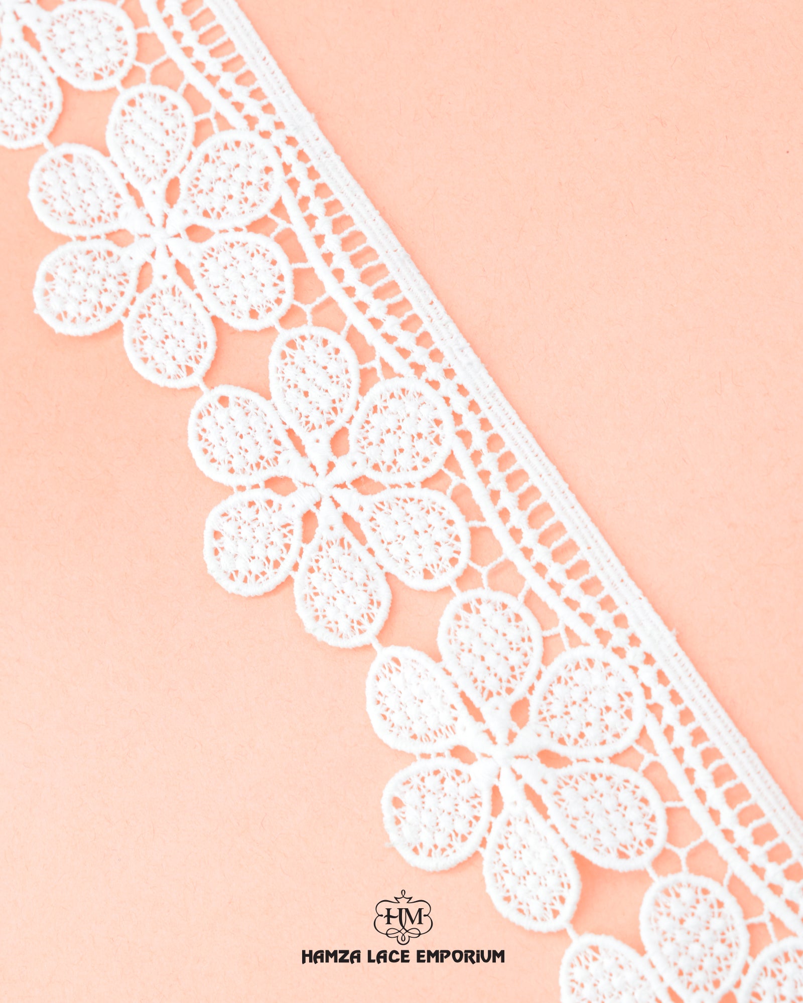 The Edging Flower Lace 22594 with the brand name 'Hamza Lace' and logo