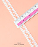 Size of the 'Two Side Criss Cross Filling Lace 22596' is shown as '0.75' inches with the help of a ruler