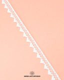 A white piece of the 'Edging Samosa Lace 22646' on a pink background and the 'Hamza Lace' sign and logo at the bottom is written with black color color