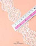 The 'Two Side Zig Zag Lace 22849' size is given by placing ruler on it