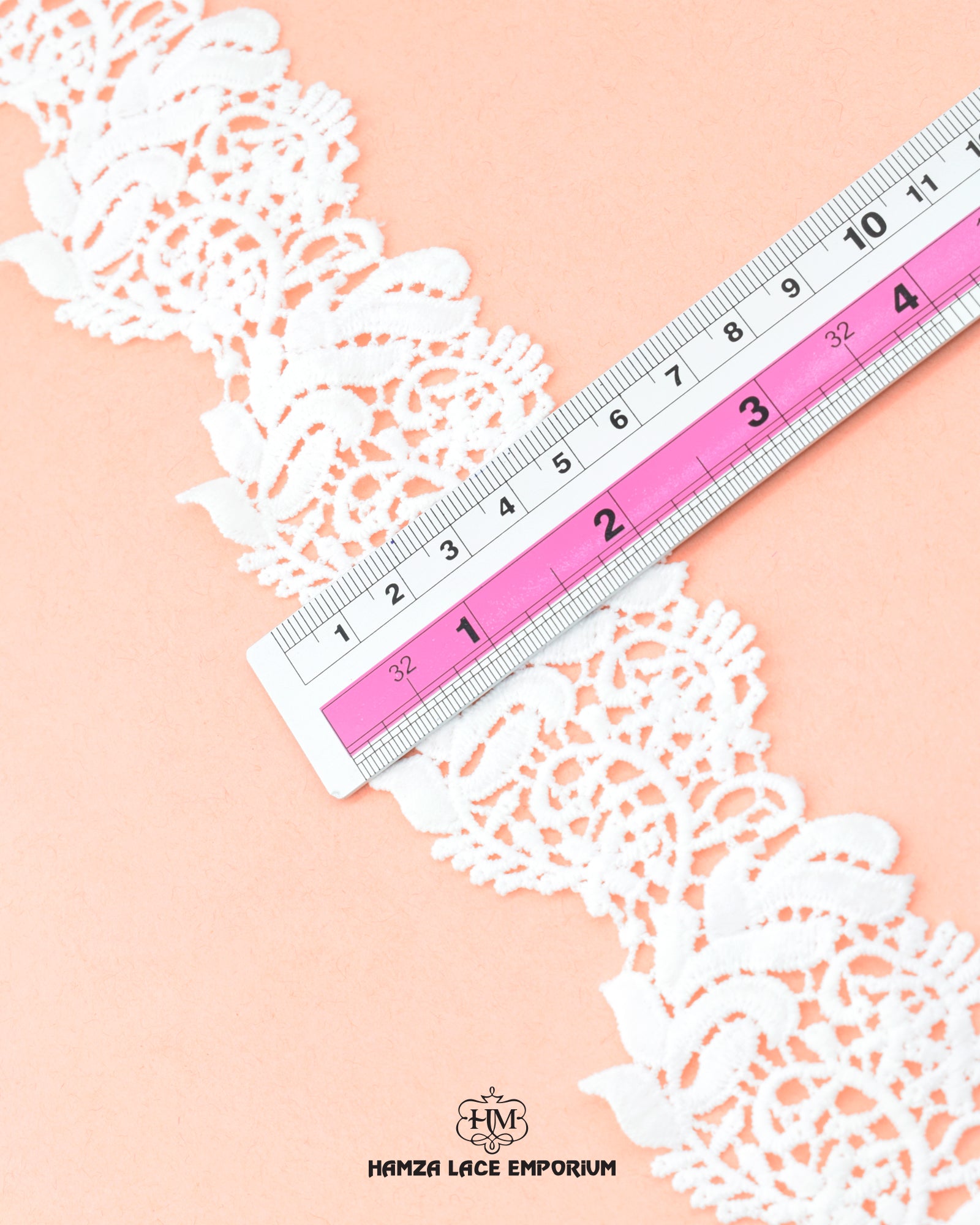 The size of the 'Center Filling Lace 22971' is given as '2' inches by placing a ruler on it