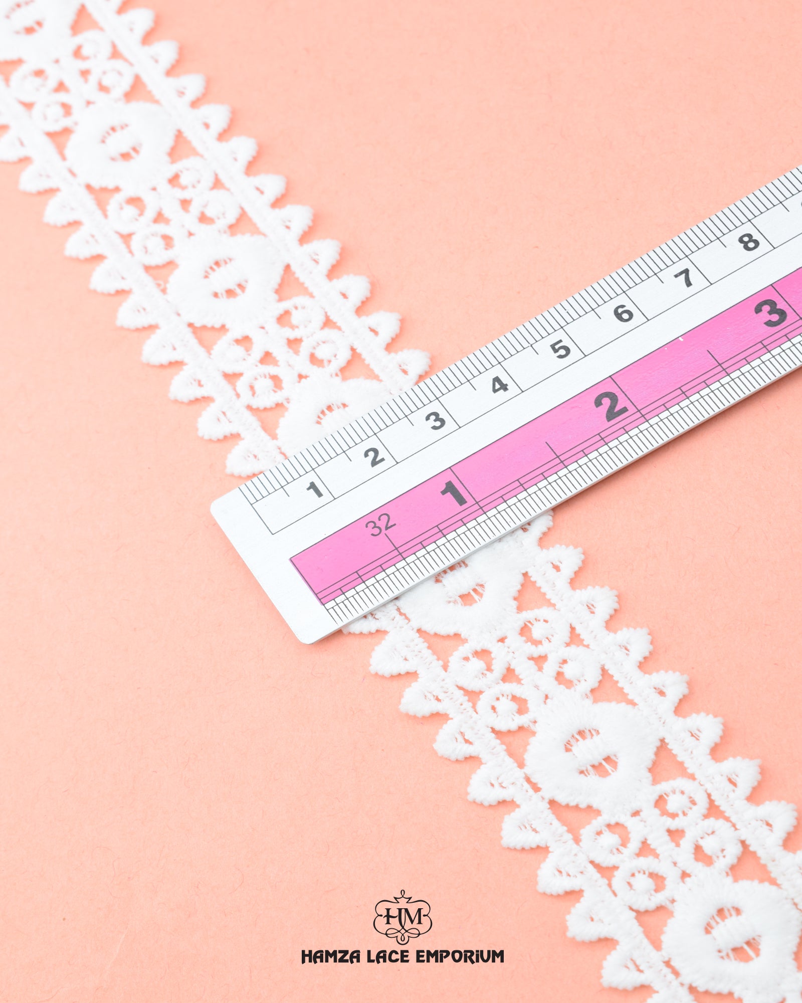 Size of the 'Center Filling Lace 23129' is given as '1.25' inches by placing a ruler on it