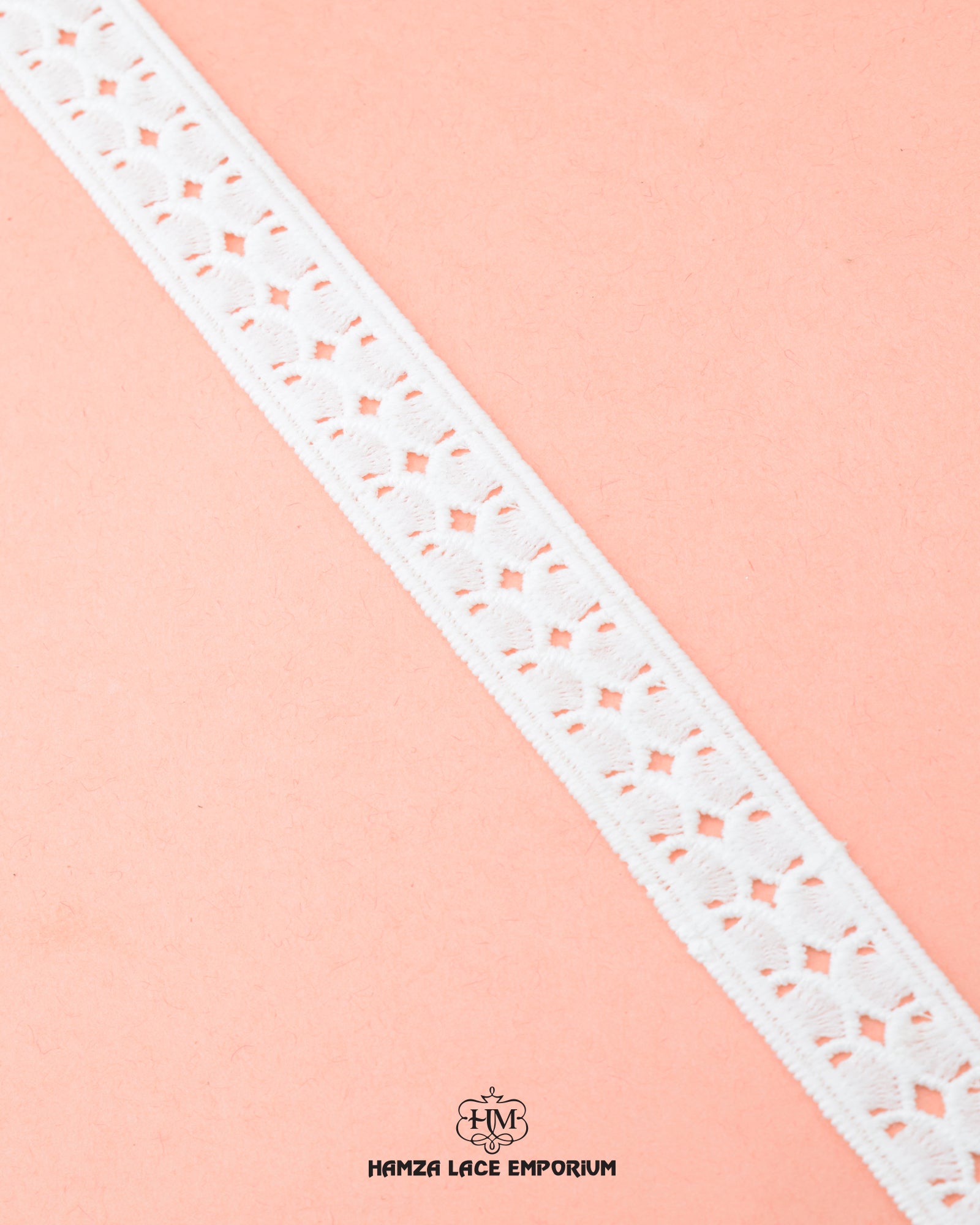 A white 'Two Side Border Lace 23236' with the 'Hamza Lace' sign and logo