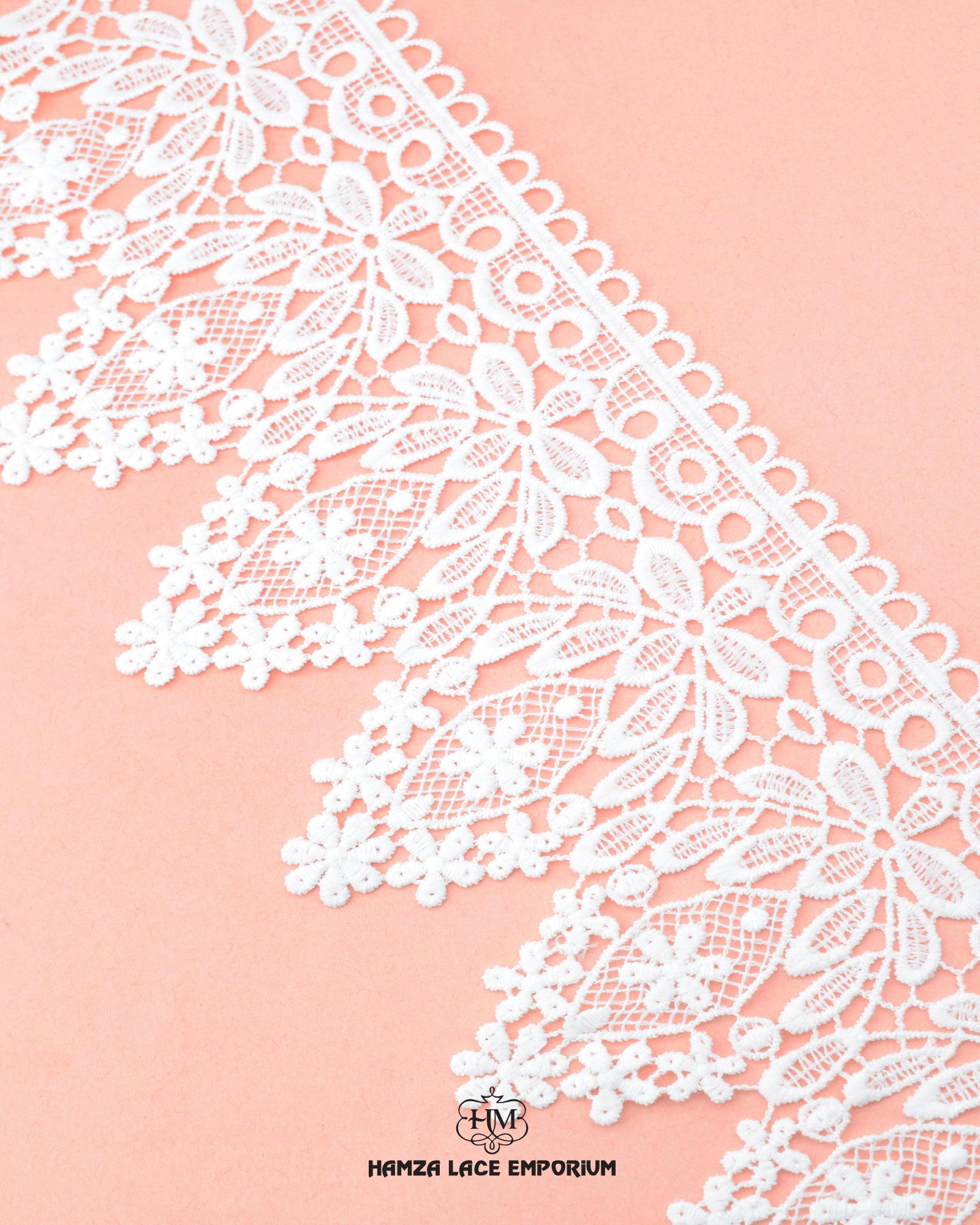 The Edging Flower Lace 23262 with the brand name 'Hamza Lace' and logo