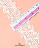 Size of the 'Two Side Border Lace 23303' is shown as '2.25' inches with the help of a ruler