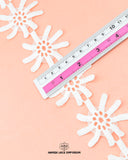 The size of the 'Center Flower Lace 23320' is given as '2.25' inches by placing a ruler on it