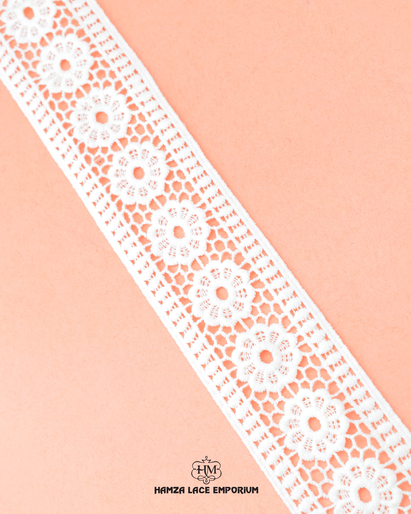 A white color 'Center Filling Lace 23327' is on a pink background
