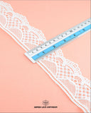 The 'Edging Scallop Lace 23439' size is given by placing ruler on it