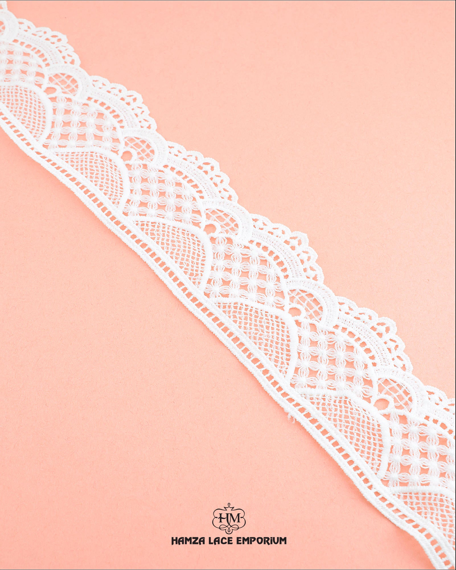 The "Edging Scallop Lace 23439" with the "Hamza Lace" sign at the bottom