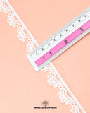 The White color 'Edging Loop Lace 23472' is pictured with a ruler showing its size as 0.75 inches