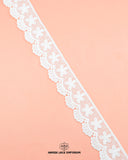 A white 'Edging Scallop Lace 23495' with the vendor name 'Hamza Lace' and it's logo