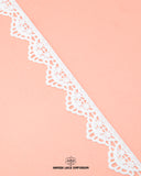 A white piece of the 'Edging Scallop Lace 23588' is on a pink background and the 'Hamza lace' sign at the bottom