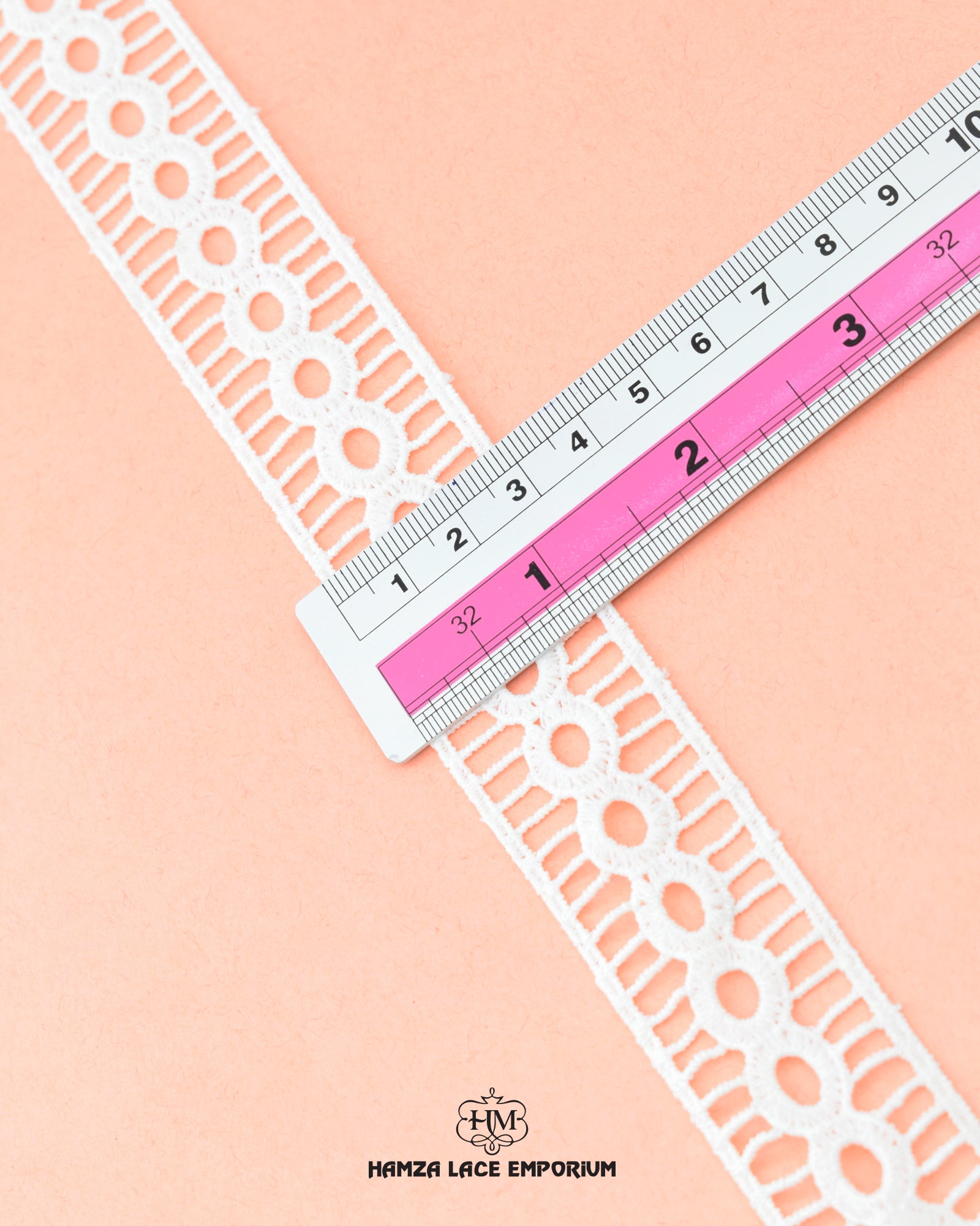 Size of the 'Two Side Filling Lace 2532' is given as 1.25 inches with the help of a ruler