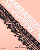 One white and One black 'Edging Jhalar Lace 2764' are  placed side by side and the 'Hamza Lace' sign and brand logo at the bottom 