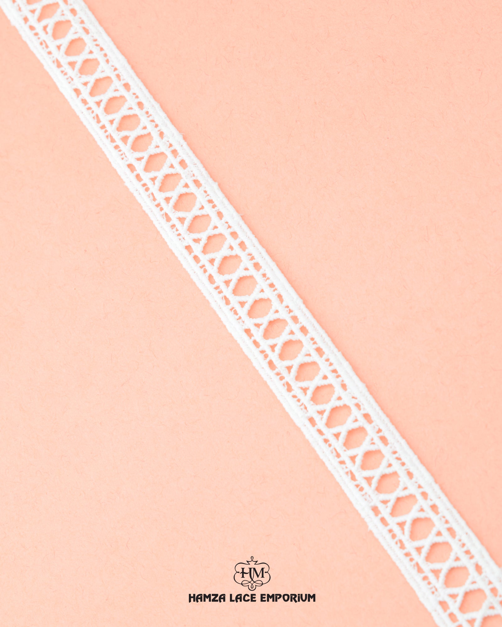 A white 'Two Side Filling Lace 335' with the 'Hamza Lace' sign and logo