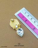 'Leaf design Qundan Button 339FBC' with ruler for size reference in the product image.
