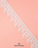 The white color 'Edging Scallop Lace 3993' is viewed closely with the brand name ' Hamza Lace' written at the bottom