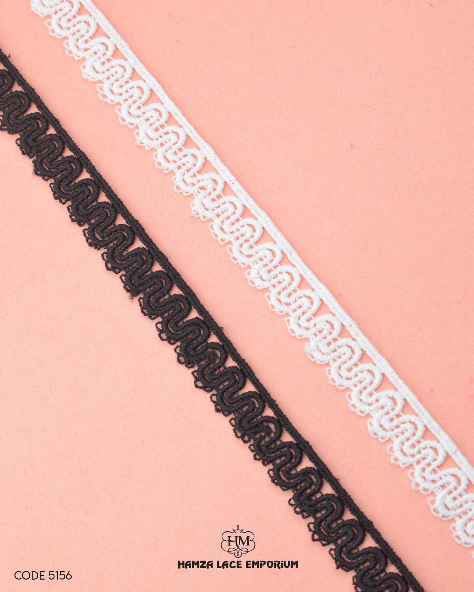 'Edging Scallop Lace 5156' with the 'Hamza Lace' sign