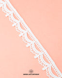 White color 'Edging Scallop Lace 6093' is placed on a pink piece of cloth  is a perfect match for making clothes stylish and catchy