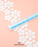 The size of the 'Center Flower Lace 70701' is given with the help of a ruler.
