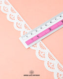 The white color 'Edging Scallop Lace 7319' is pictured with a ruler on it measuring its size which is 1 inch