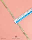 The size of the 'Sequence Work Edging Samosa Lace AZ1605' is given with the help of a ruler
