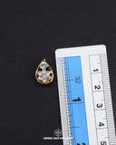 'Hanging Stone Button FBC020' with a ruler placed alongside it to showcase the size.