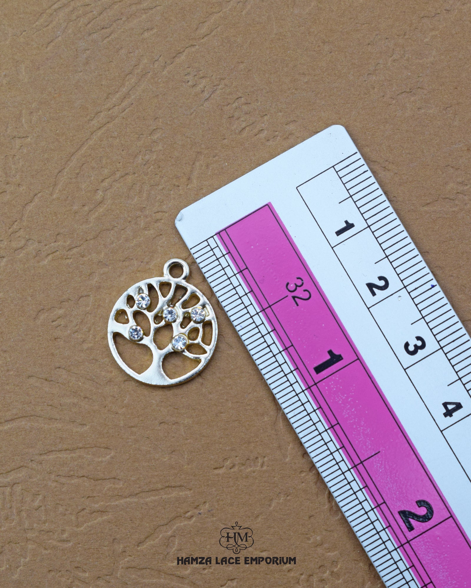 Elegant 'Fancy Button FBC025' for Clothing (Size shown with ruler)