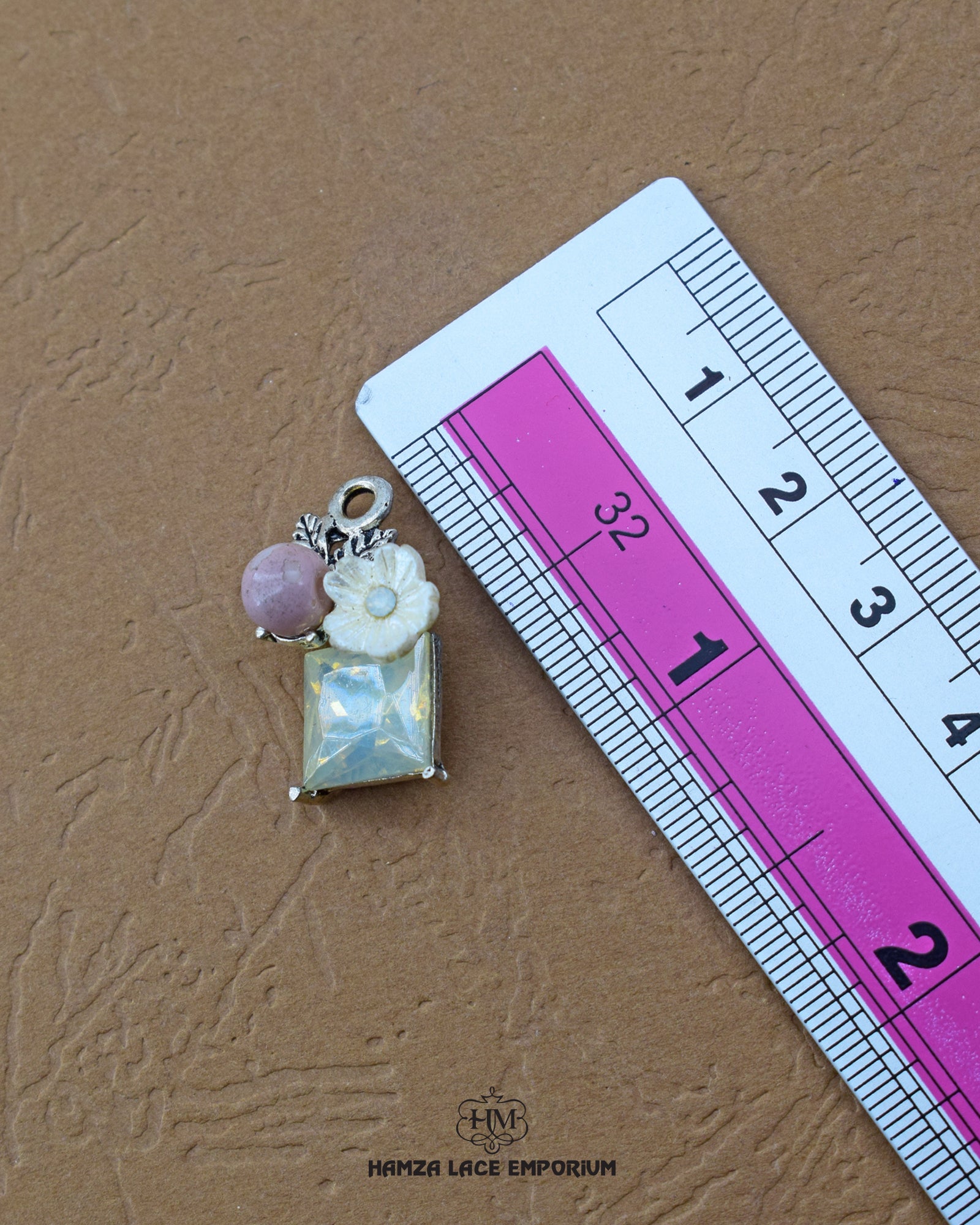 Elegant 'Hanging Button 21FBC' for Clothing (Size shown with ruler)