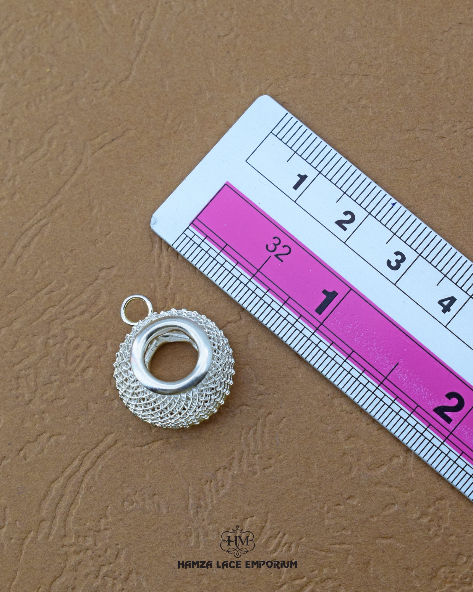 Elegant 'Metal Accessory MA104' for Clothing (Size shown with ruler)