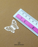 Elegant 'Butterfly Design Metal Accessory MA120' for Clothing (Size shown with ruler)