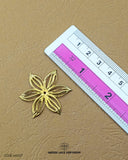 Elegant 'Flower Design Metal Accessory MA127' for Clothing (Size shown with ruler)