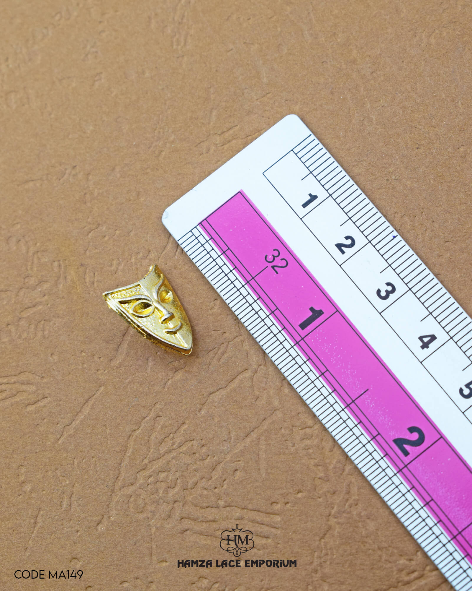 Elegant 'Metal Accessories MA149' for Clothing (Size shown with ruler)